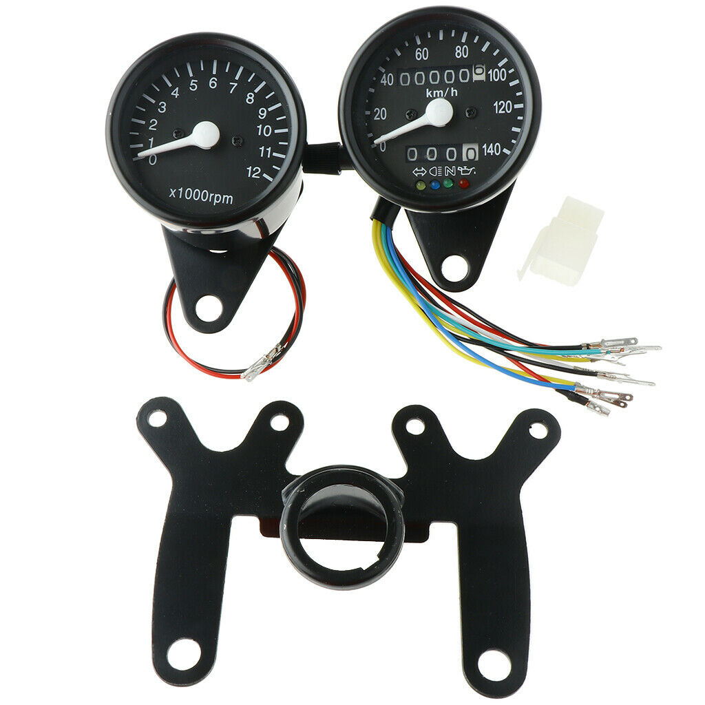 Bright 12V Multi Function Odometer Speedometer Tachometer Gauge LCD 0-160 km / h