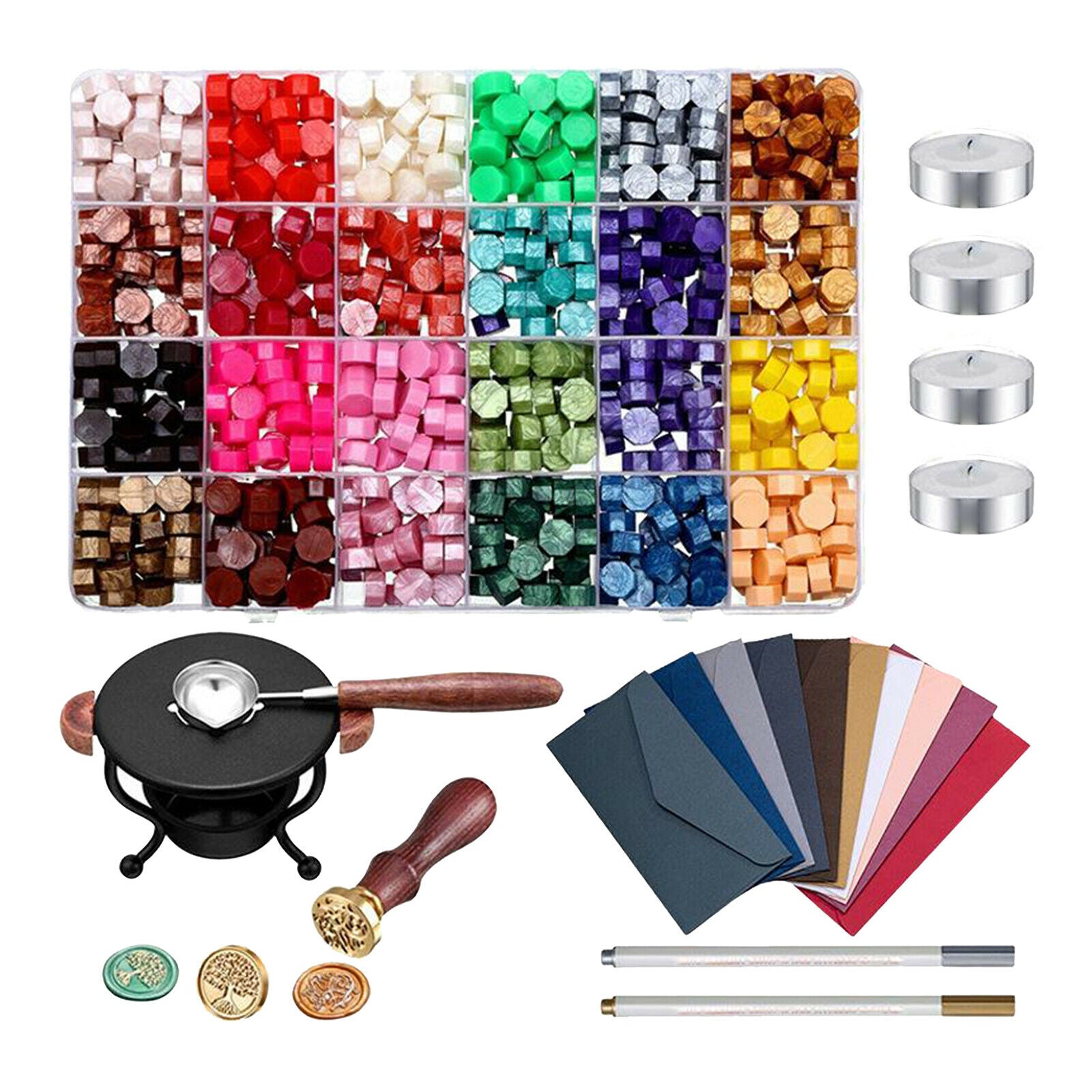 Wax Sealing Stamp Kit for Letter Card DIY Scrapbooking Craft Gift Seal Set