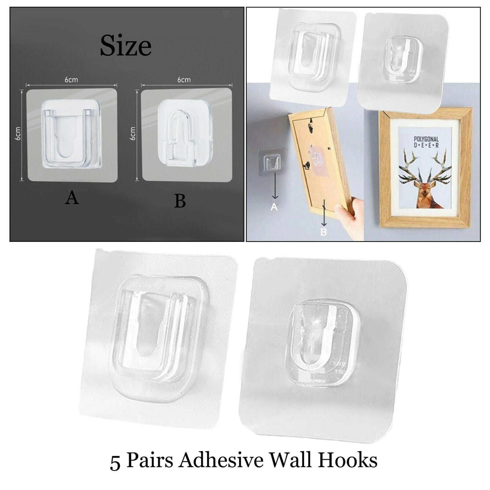 Waterproof Anti-slip PVC Double-sided Hooks No Traces for Bathroom Hooks