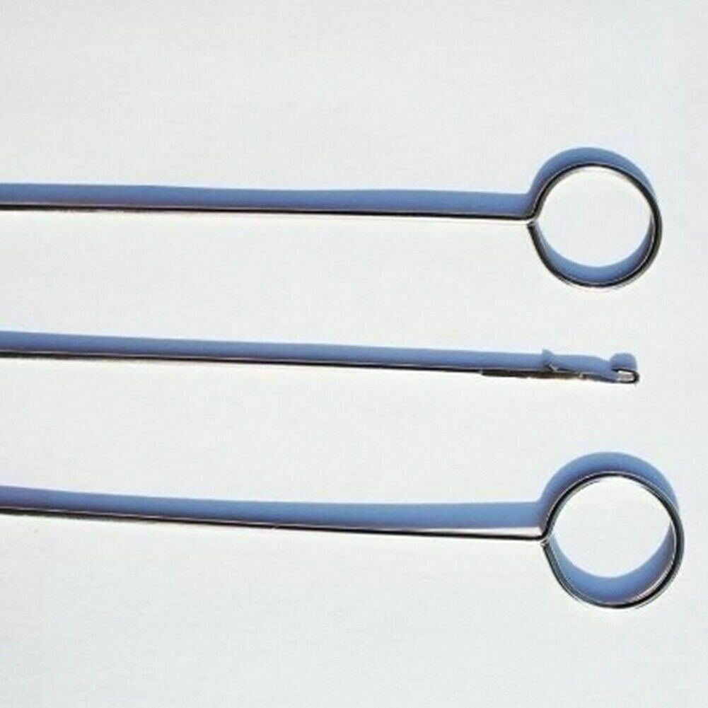 Portable Metal Loop Turner Hook With Latch For Turning Fabric Tubes NEW
