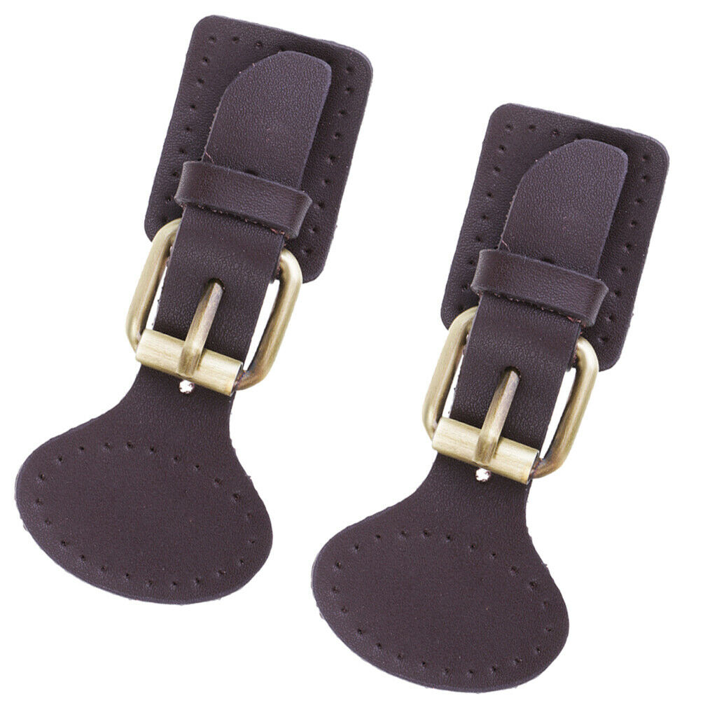 2x Leather Magnetic Snap Buckles Bag Making Fastener Sew On DIY Retro Brown