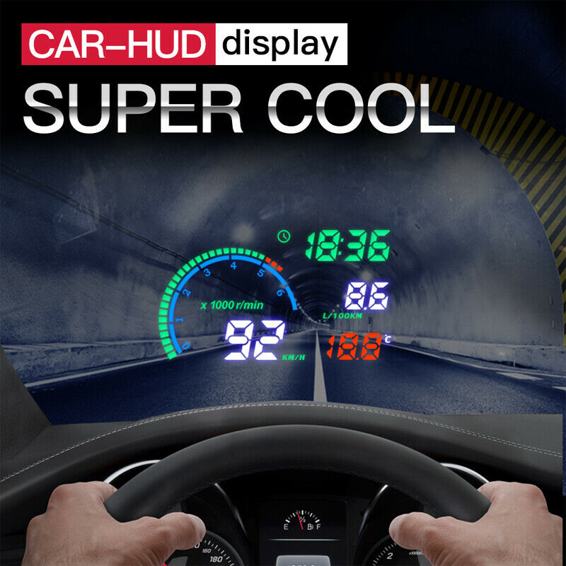 Head-up Display Multi Color OBD Car HUD Windshield Screen Display Speed KMH/MPH