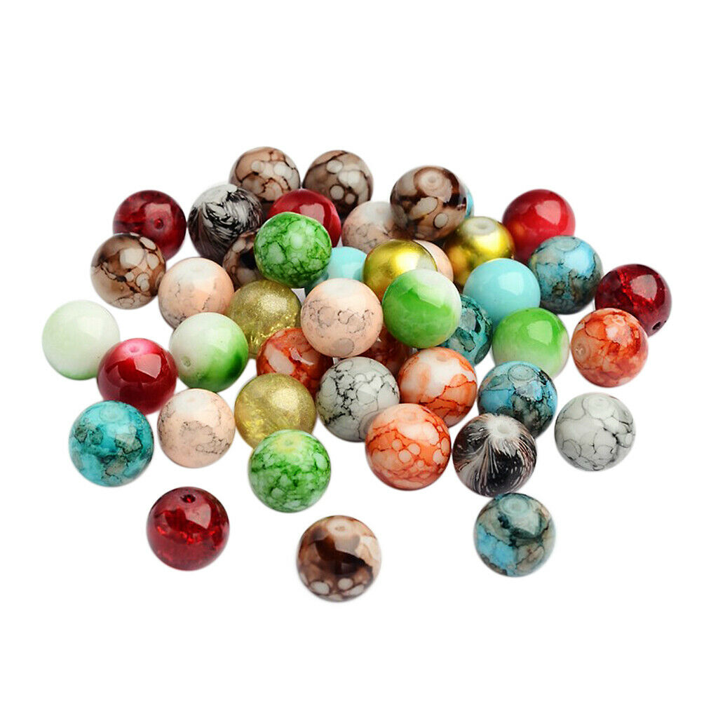 100 Pieces Mixed Colors Glass Beads Loose Bead DIY Jewelry Beads Accessories