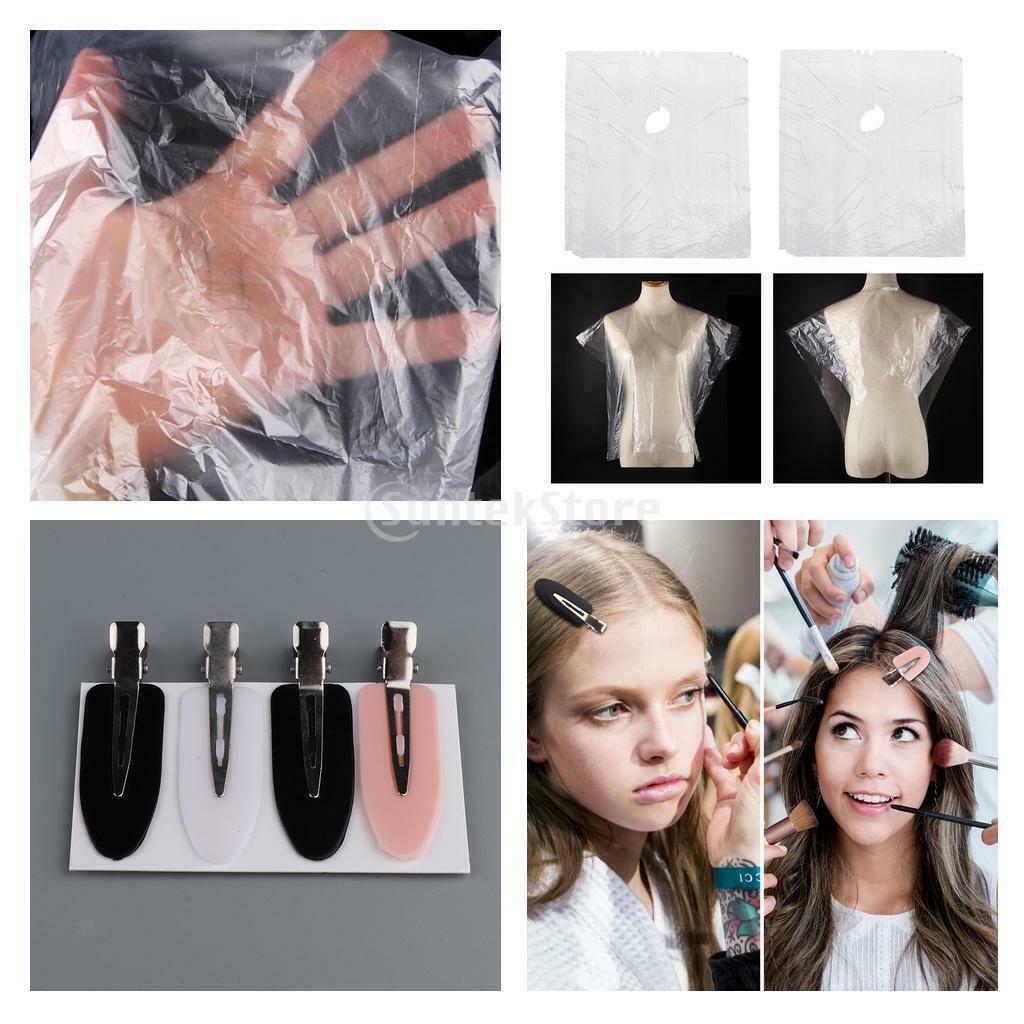 150Pcs Disposable Hair Cutting Cape DIY Hair Salon Gowns Capes + 12x Clips
