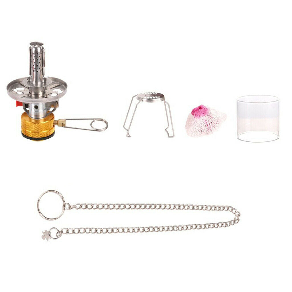 Outdoor Camping Gas Lantern Butane Mini Lamp Tent Light w/ Hard Case 3 Mantles