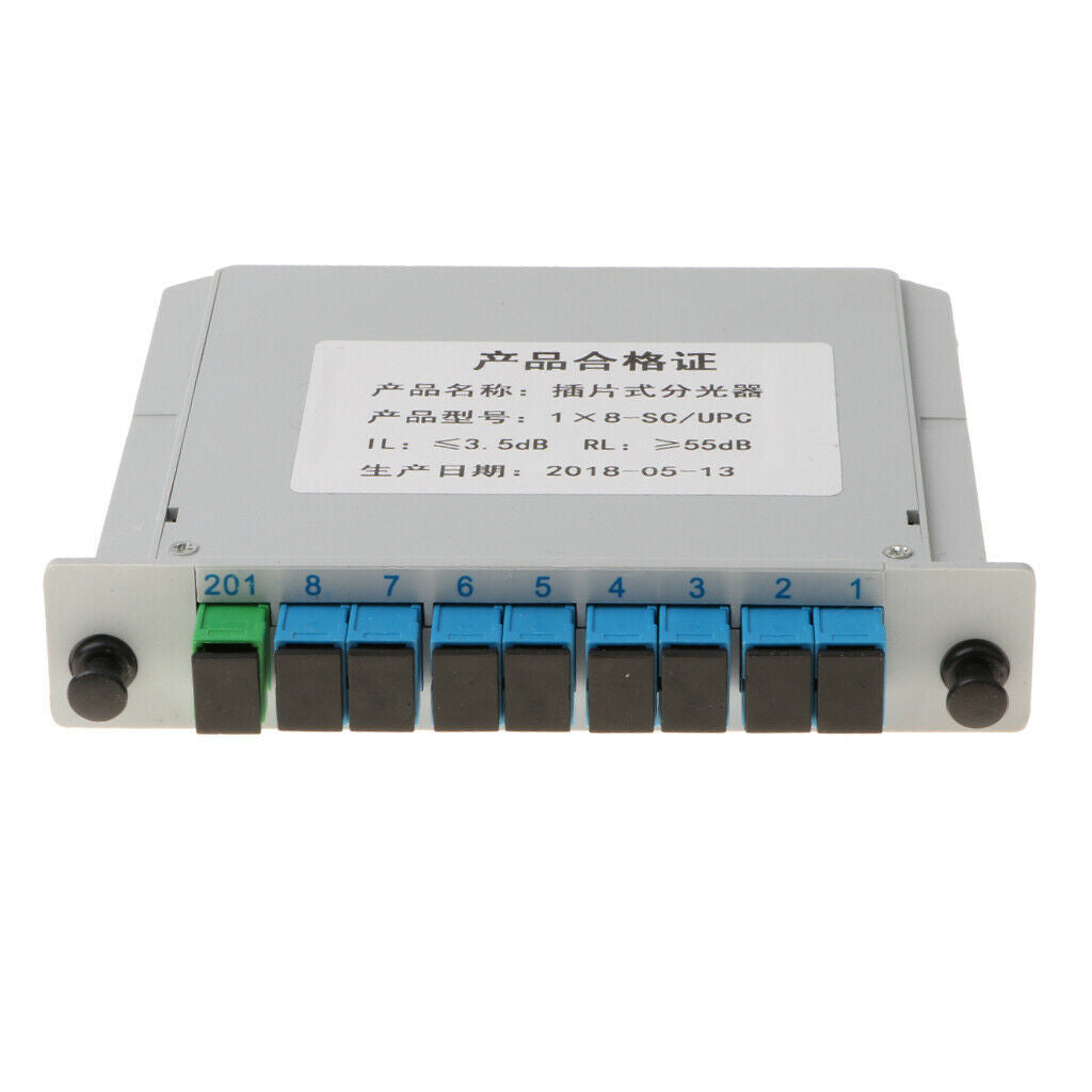 2pc PLC Fiber Optical FTTH Splitter Module SC/UPC Cassette Card Insert Type