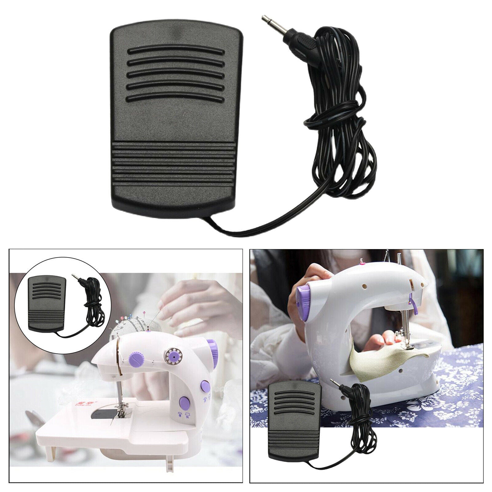 Household Sewing Machine Foot Switch Foot Control Pedal with 1 meter Cable