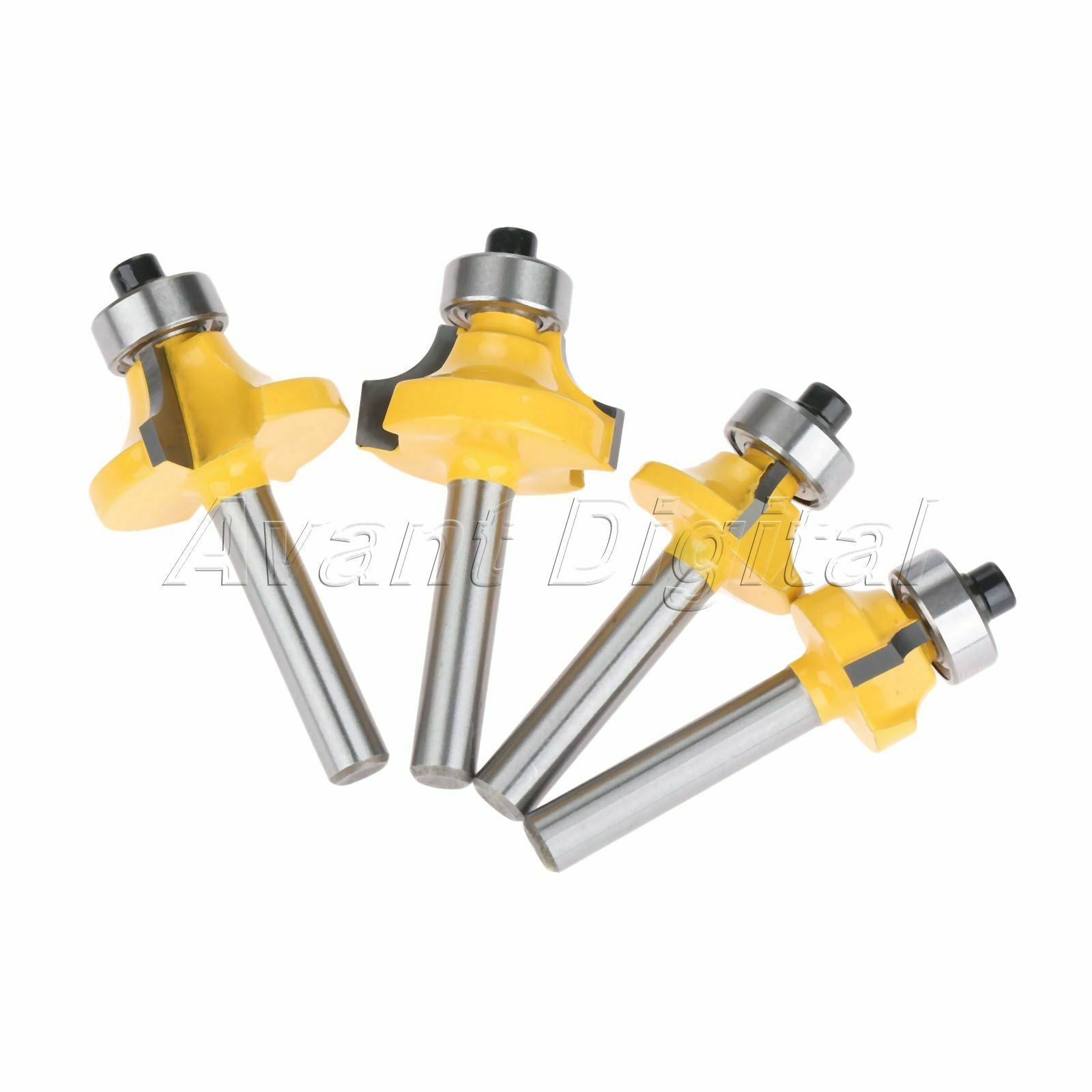 Round Over Woodworking Router Bits Set Engraving Milling Cutter Tool 1/4" Shank