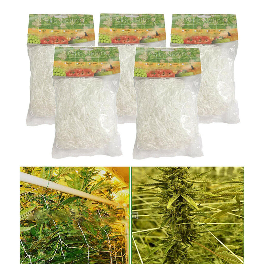 5 x Polyester White Garden Trellis Netting Plant Climbing Net String Netting