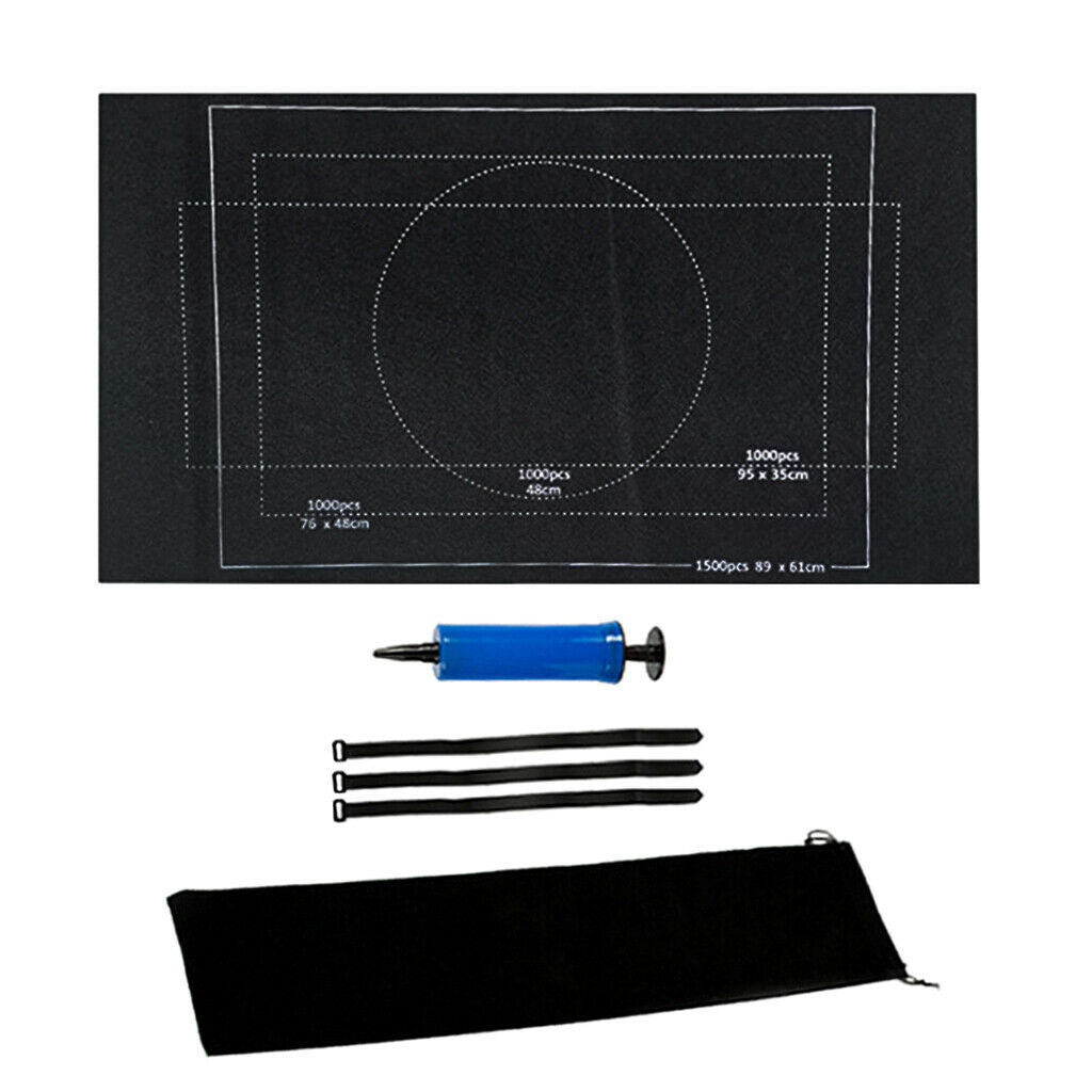 Portable Jigsaw Puzzle Play Mat 1500 Pieces Puzzles Travel Storage Bag Black