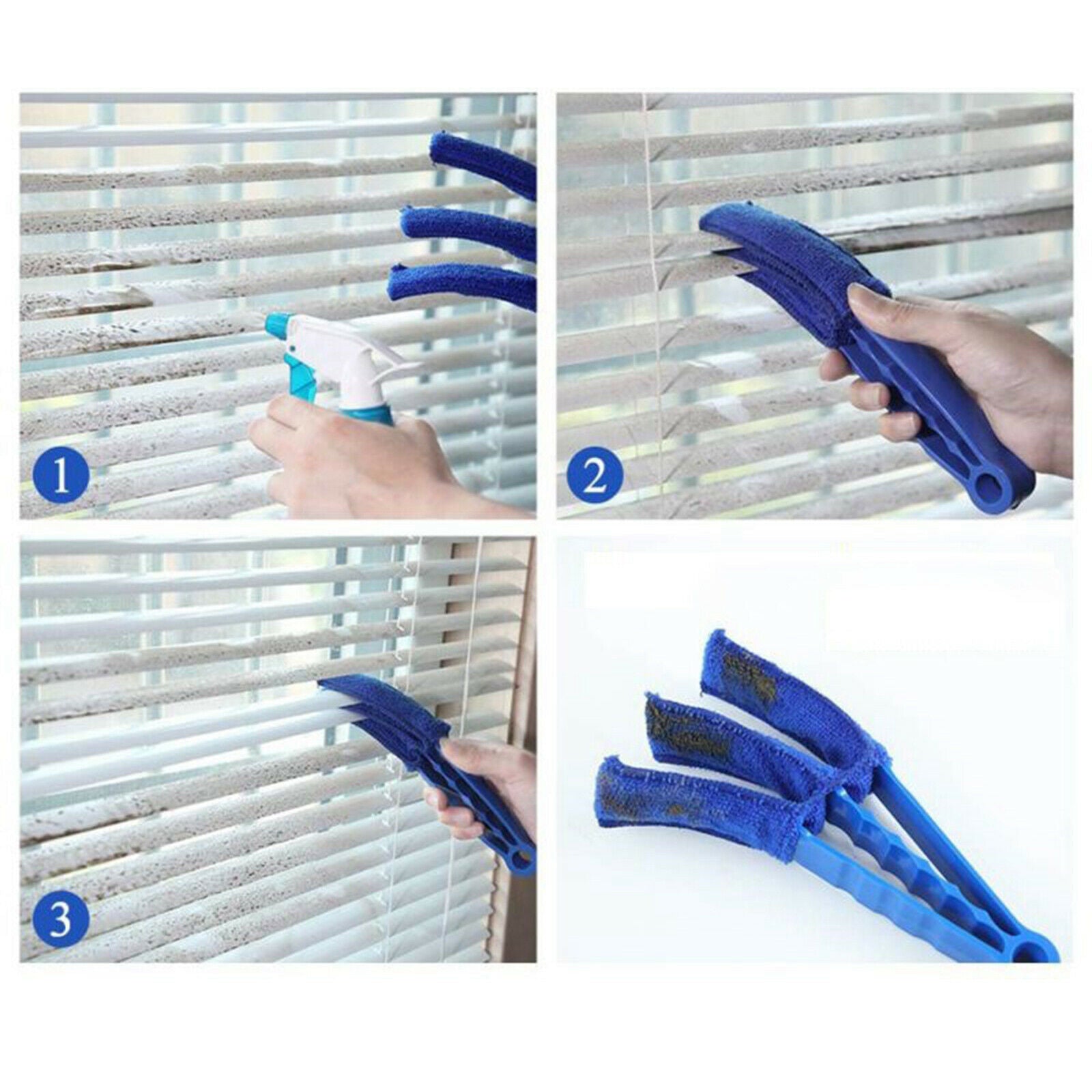 Window Blinds Brush Dust Cleaner Washable Micro Fibre Sleeve Blue