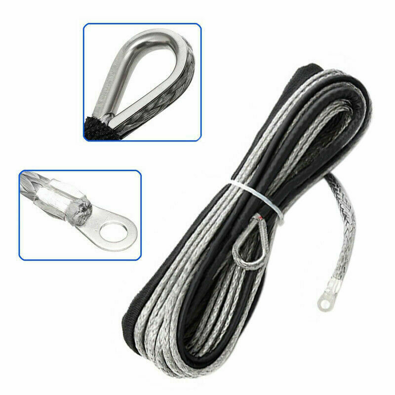 3/16"x50' 10000LBS Synthetic Winch Rope Line Recovery Cable 4WD ATV UTV w/Sheath