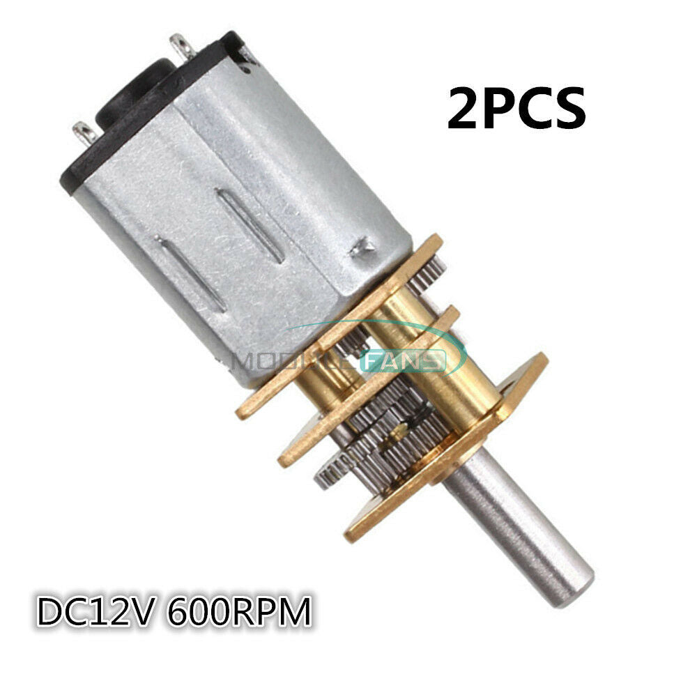 5PCS DC12V 600RPM Micro Speed Reduction Metal Gearbox Wheel Shaft Gear Motor