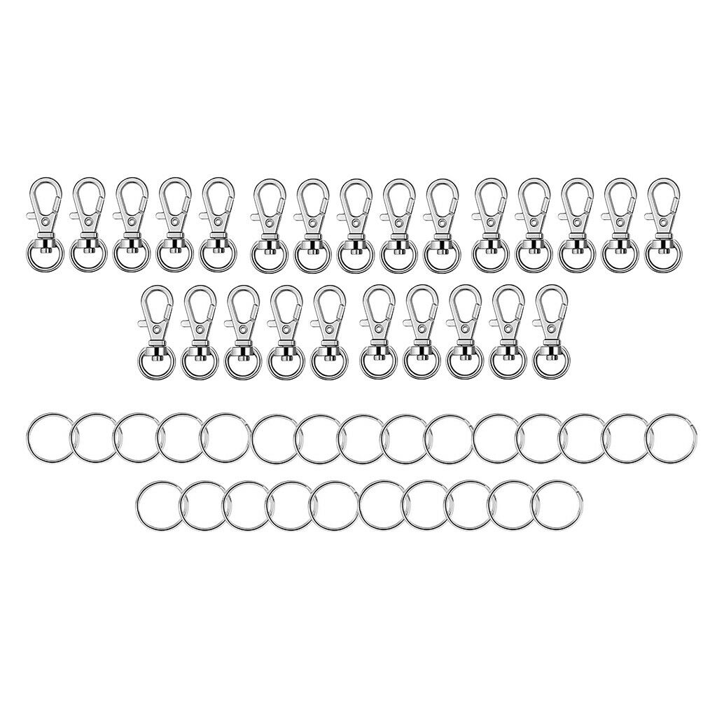 50 sets of metal twist lanyard twist locks for split key rings