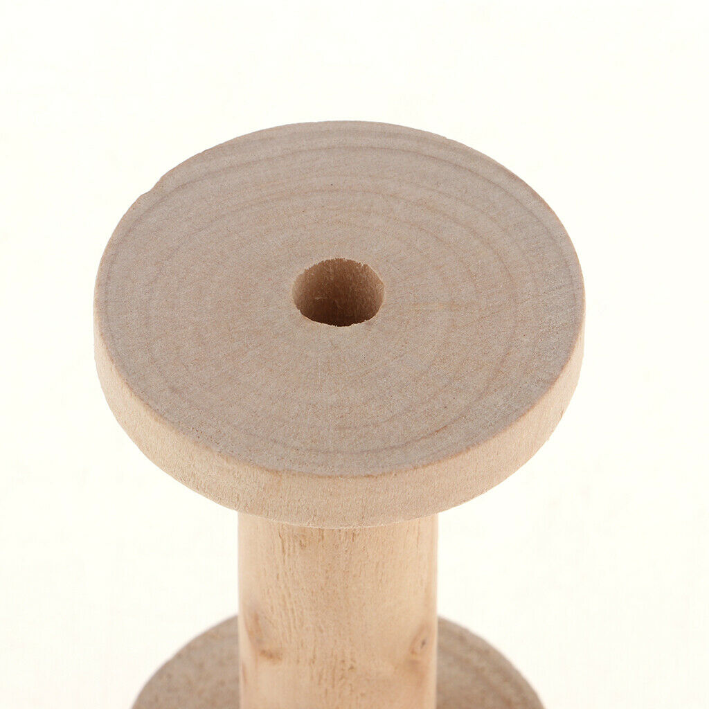 Wood Spool, Unfinished Wood Natural Cutout, 1.96'' x 3.3'' Natural Sewing DIY