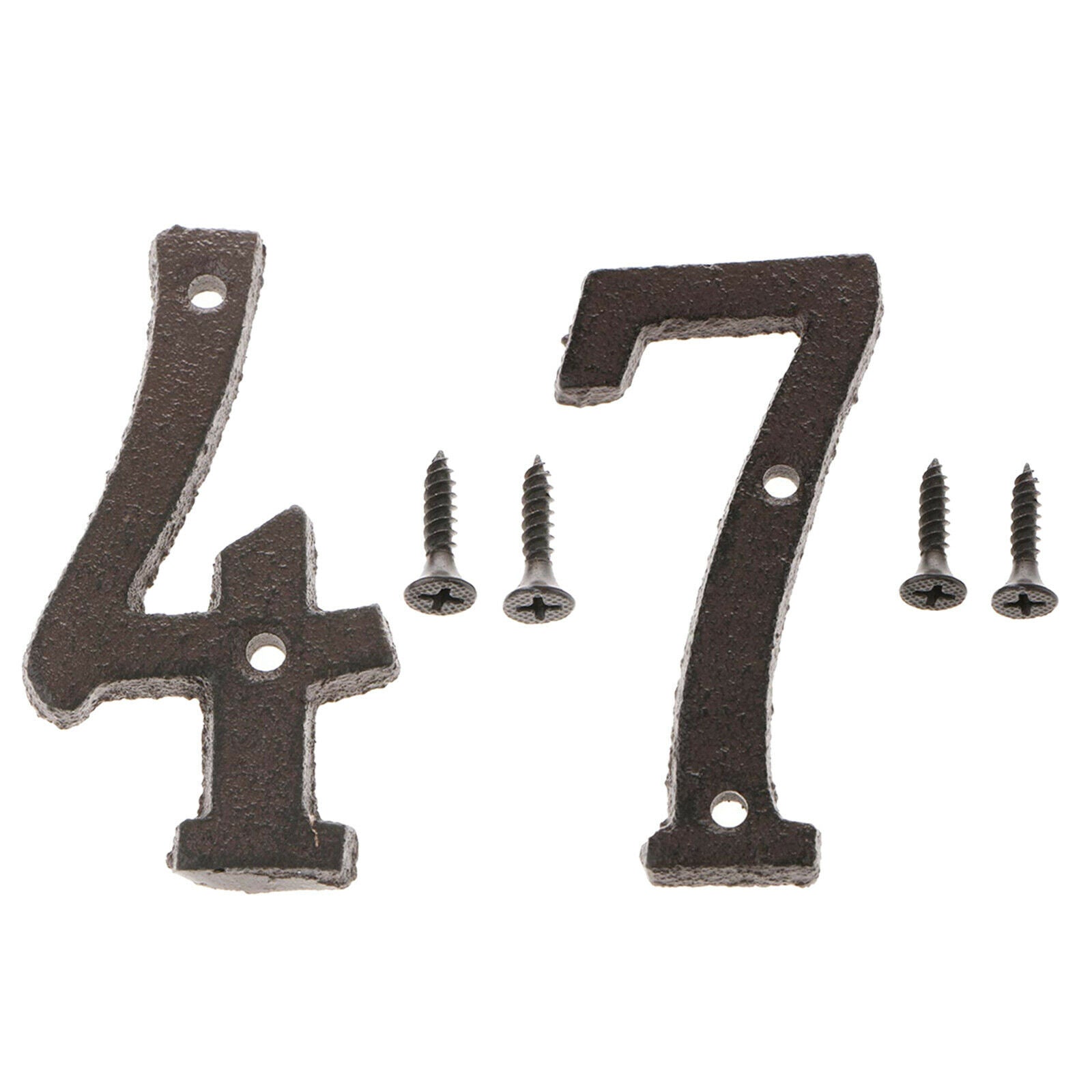 4 and 7 Rustic Wrought Iron Home Address Number Screws Included Sturdy