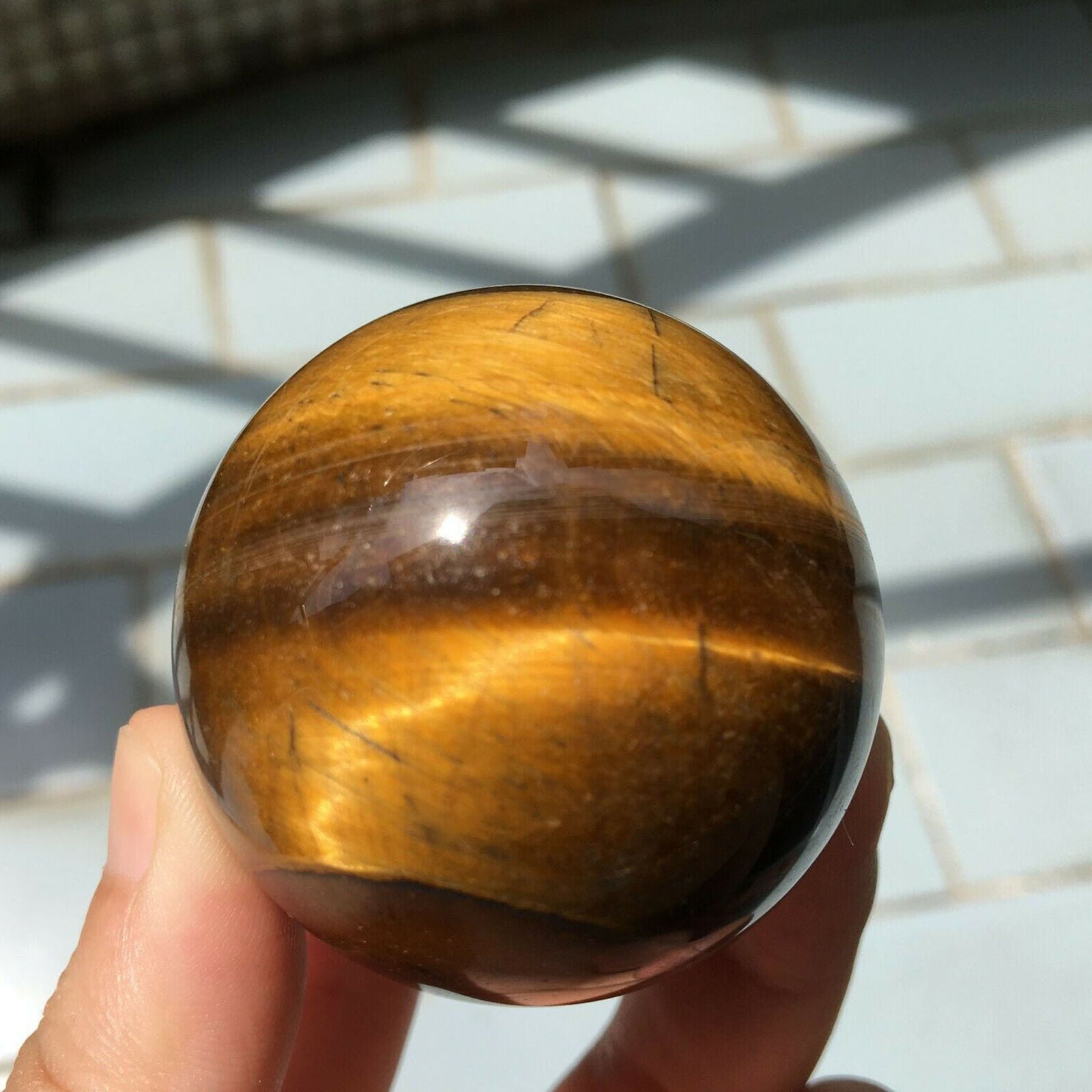 Tiger's eye jasper sphere Quartz Crystal Ball Healing 50g+ 1pc