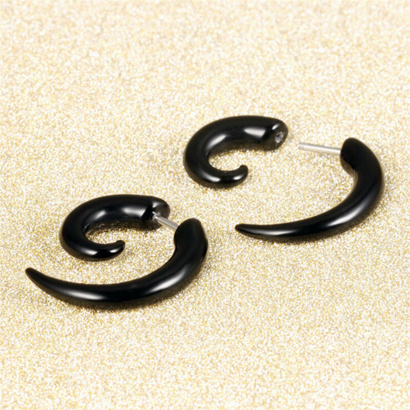 Punk Stud Earrings Rock Men Black Earrings Women PVC Anti Allergy Earrings BDAFL