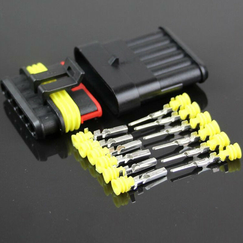 30Set Sealed Waterproof Motorcycle 1 2 3 4 5 6Pin Electrical Wire Connector Plug