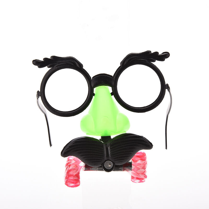 Clown Glasses Costume Ball RoundBDrame Red Nose Whistle Mustac.l8