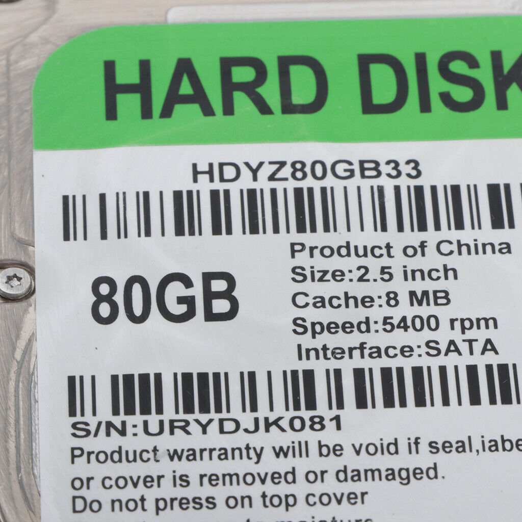 Inch Internal Hard Drive Disk HDRD DISK 8MB Cache HDD for Laptop PC 80GB