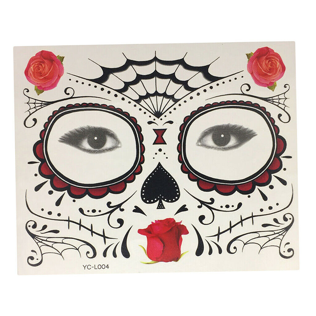 Halloween Waterproof Temporary Eye Tattoo Face Stickers Kit Red design 4