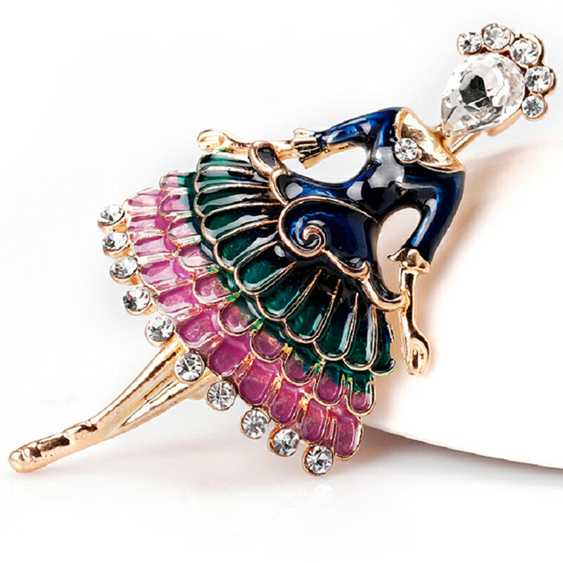 Enamel Princess Ballet Girl Brooch Pin Banquet Weddings Brooch Gifts JewelY1