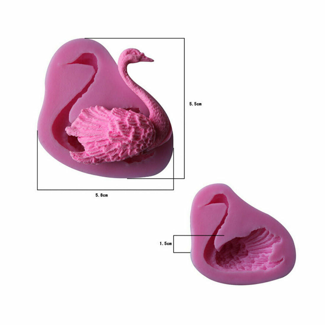 Cute Swan Silicone Fondant Cake Decorating Mold Cookie Pastry Baking Moul.l8
