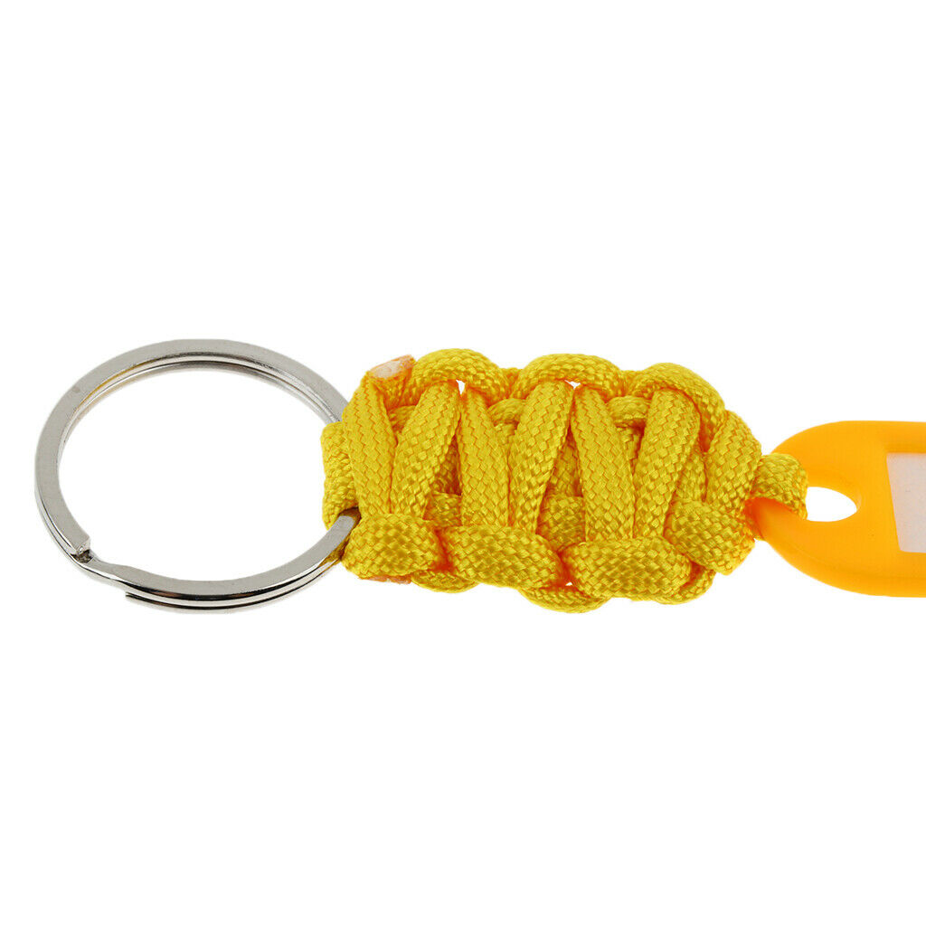 Paracord Lanyard Rope Keychain Emergency Survival Kit with Key Ring Yellow