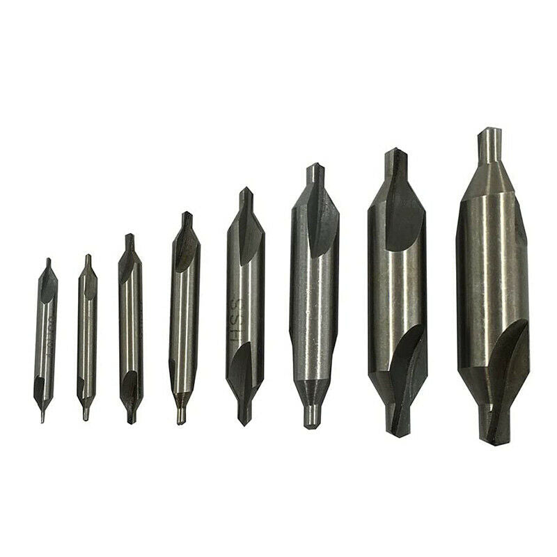 8pc 60 Degree 1mm、1.5、2、2.5、3、4、5、6mm Center Drill Bit Set Countersink Drill