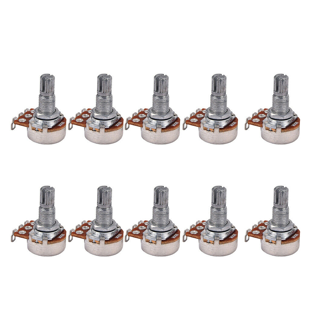10pcs B50K 18mm Split Shaft Audio Volume Taper Potentiometer for Guitar Bass