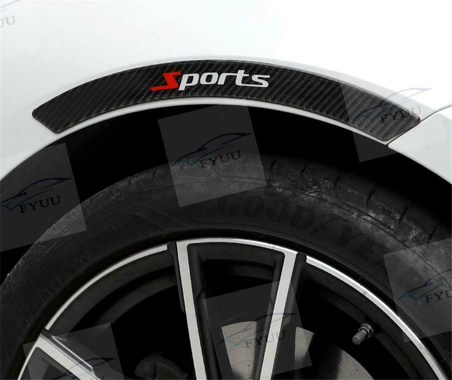 4x Real Carbon Fiber Sports Style Car Fender Flares Arch Wheel Eyebrow Protector