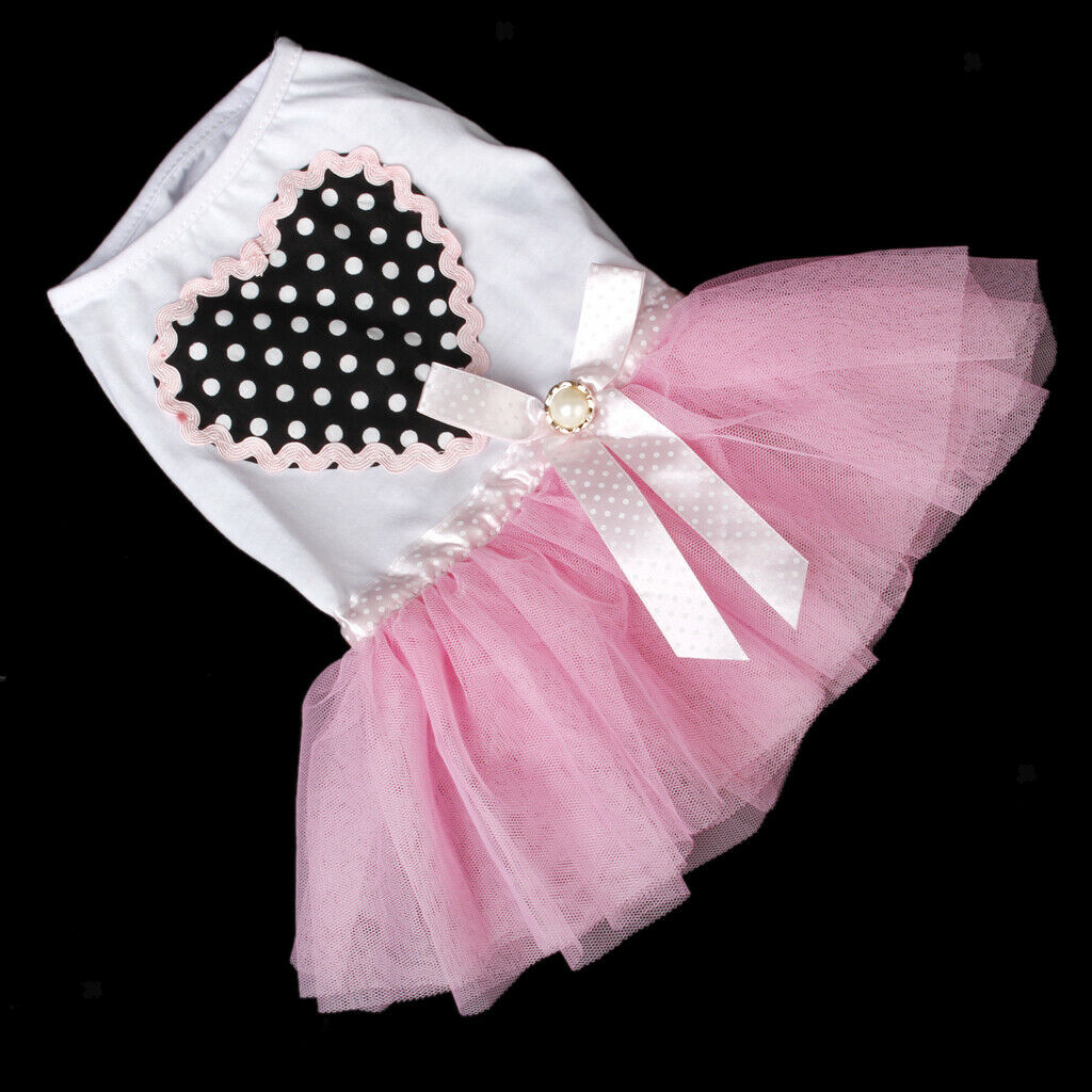 2 Pcs Summer Sweet Style Pet Dog Skirt, Cute Female Girl Pink Princess Dress for