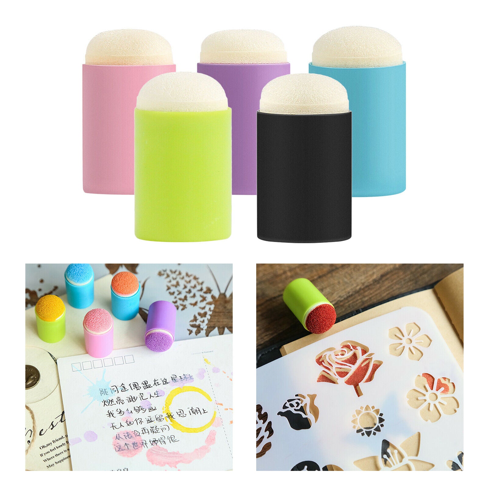 Finger Sponge Daubers for Stamping Sponge Daubers for Art DIY Embossing