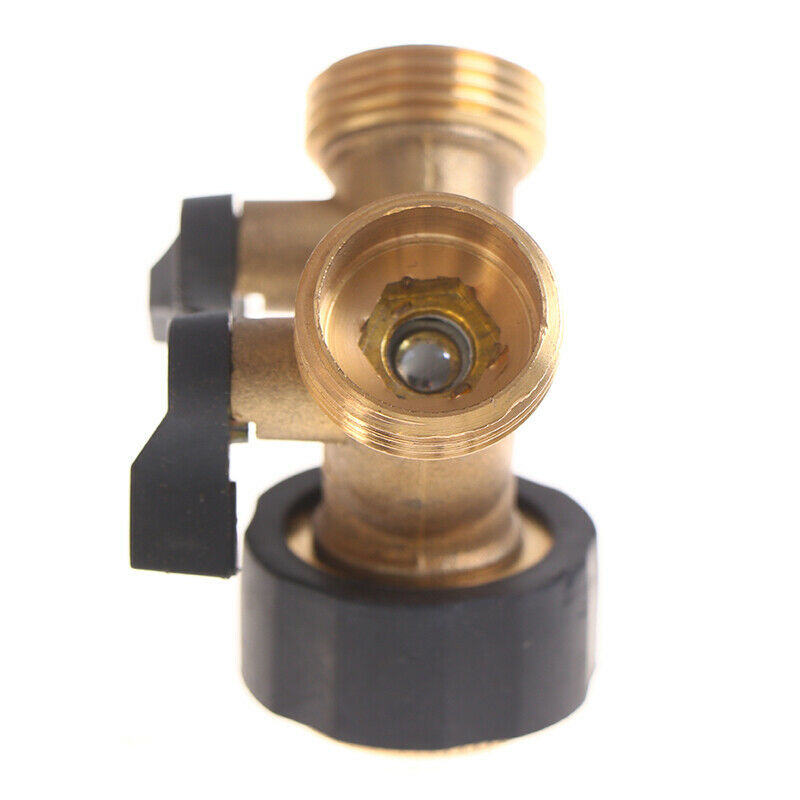 1Pcs Brass 2 Way Garden Hose Splitter Y Valve Water Tap Connector AdapterBDAU
