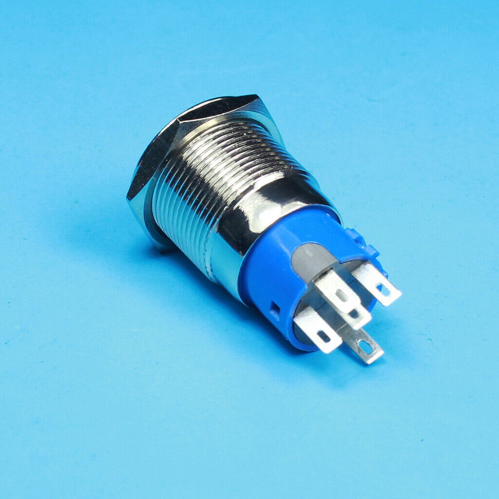 19mm 12V Waterproof LED Metal Indicator Lights Signal Lamp Welding Foot Reset