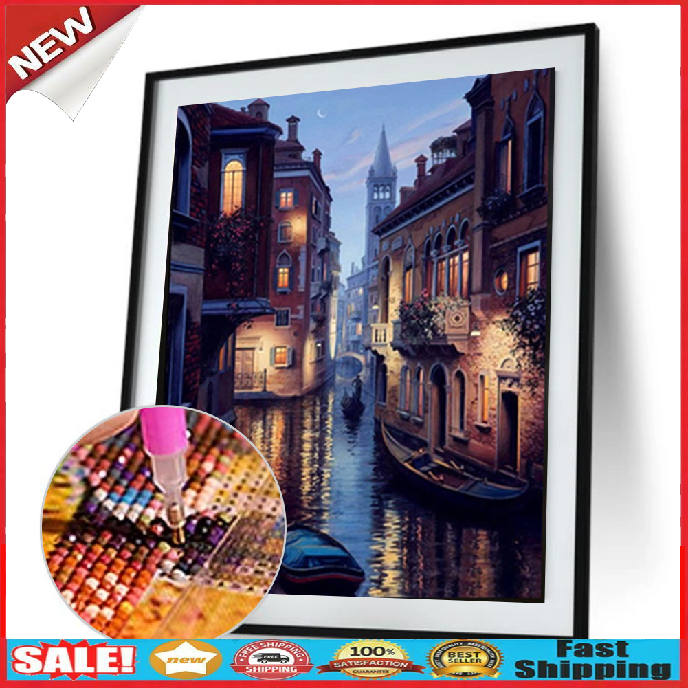 Embroidery Venice Town Full Drill DIY Diamond Painting Cross Stitch Decor @