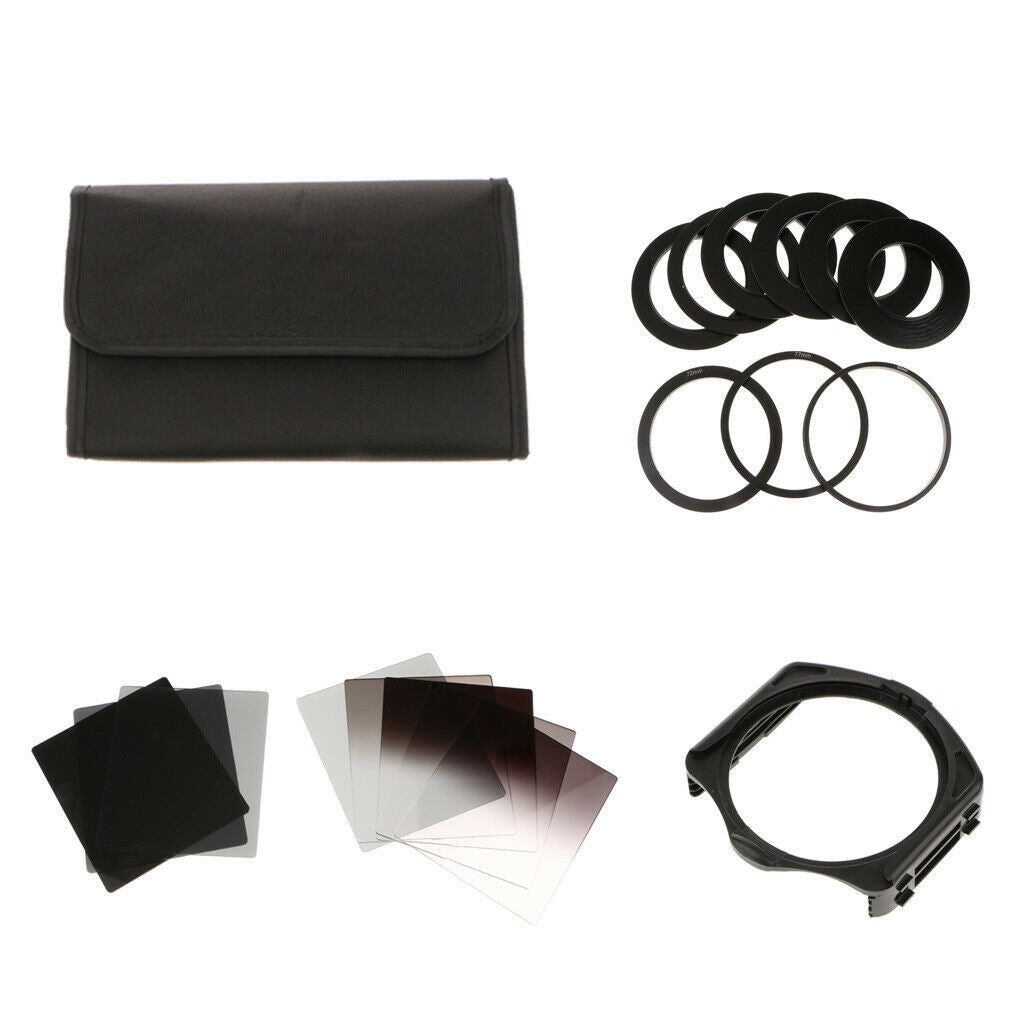 Complete ND 2 4 8 16 filter kit for Cokin P + holder + 9 x adapters 52mm