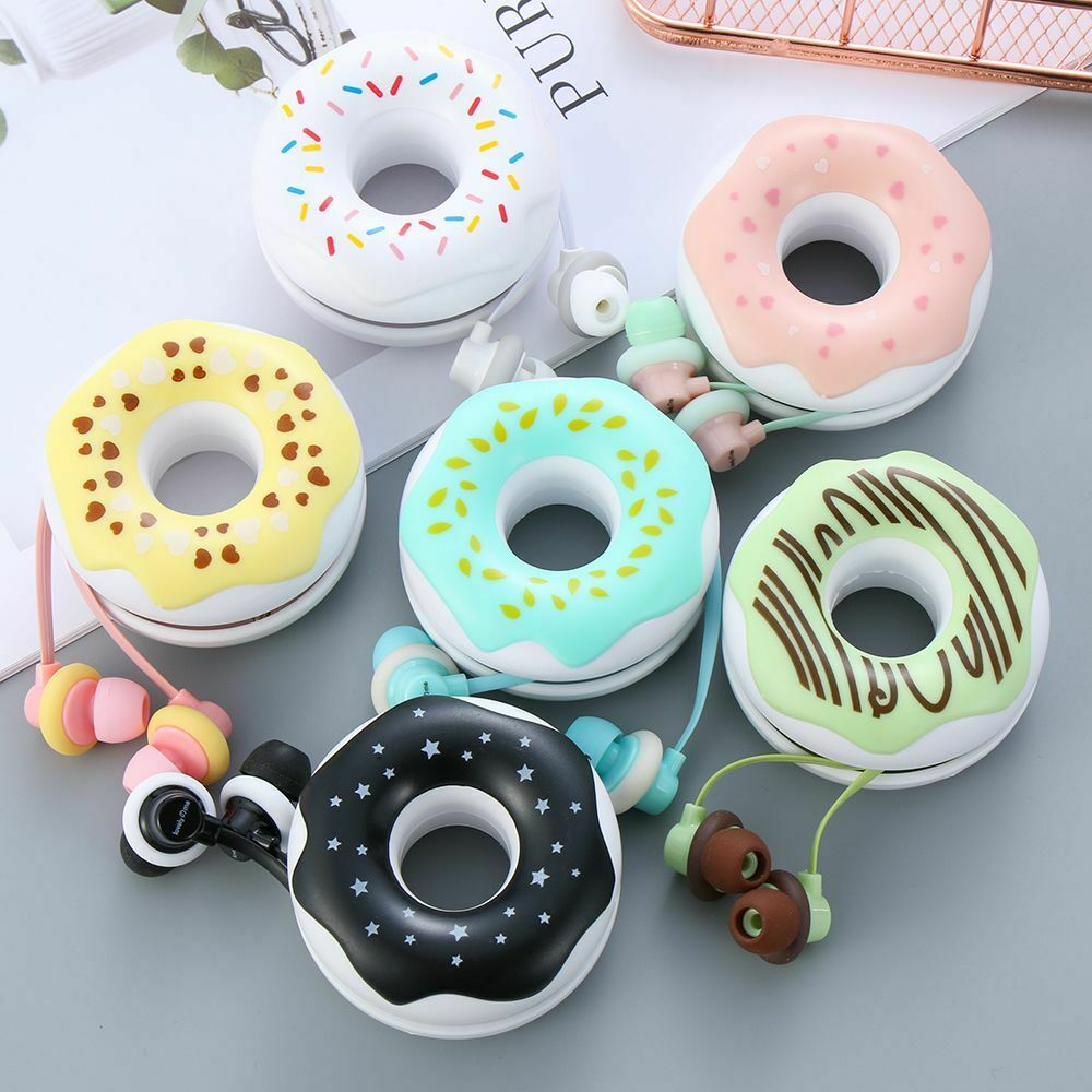 Mobile Phone Wired HiFi Headset In-Ear Earphone Stereo Donuts Macarons Earbuds