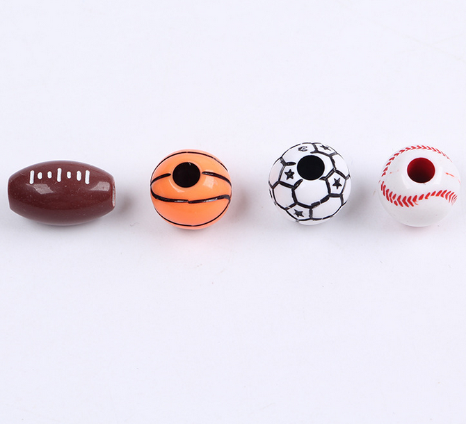 100pcs Mixing football/oval/spherical acrylic beads beaded Jewelry Accessories