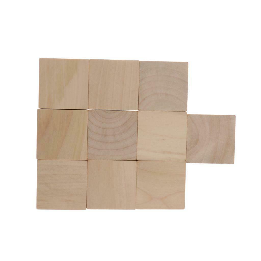 1.57Inch Wood Cubes Natural Craft Wood Blocks (40mm) - Blank Dice Set 10Pcs