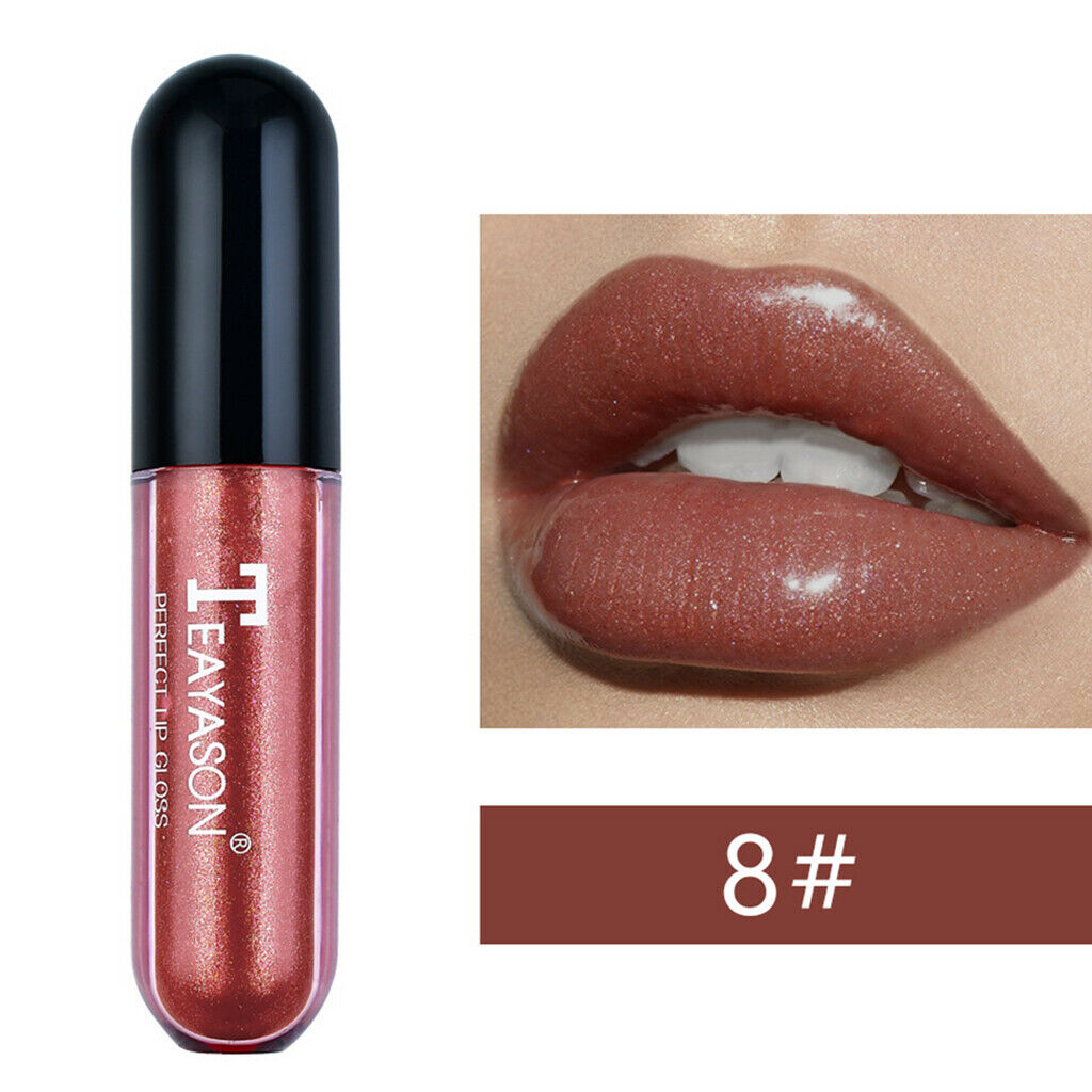 Women Girls Lip Gloss Long Lasting Moisturizing Makeup Glitter Lipstick 08