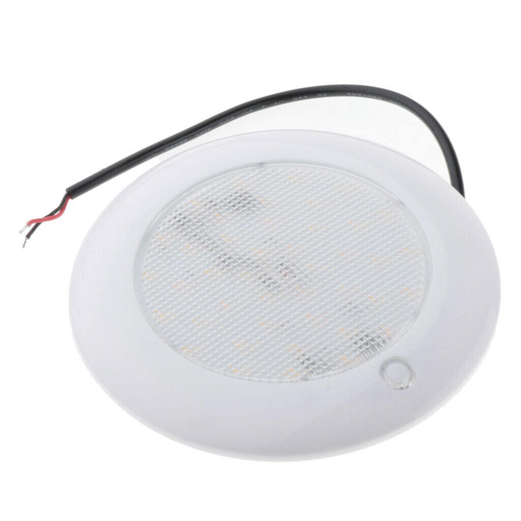 Waterproof RV Ceiling Roof Reading LED Light 10-30V 390LM 2900-3200K 4inch
