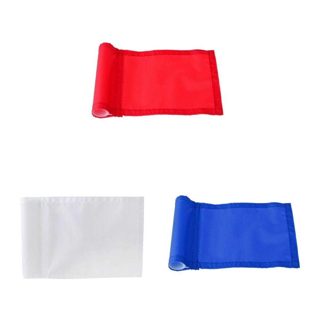 3 Pieces Portable 7"x5" Nylon Golf Putting Practice Green Flag Garden Yard