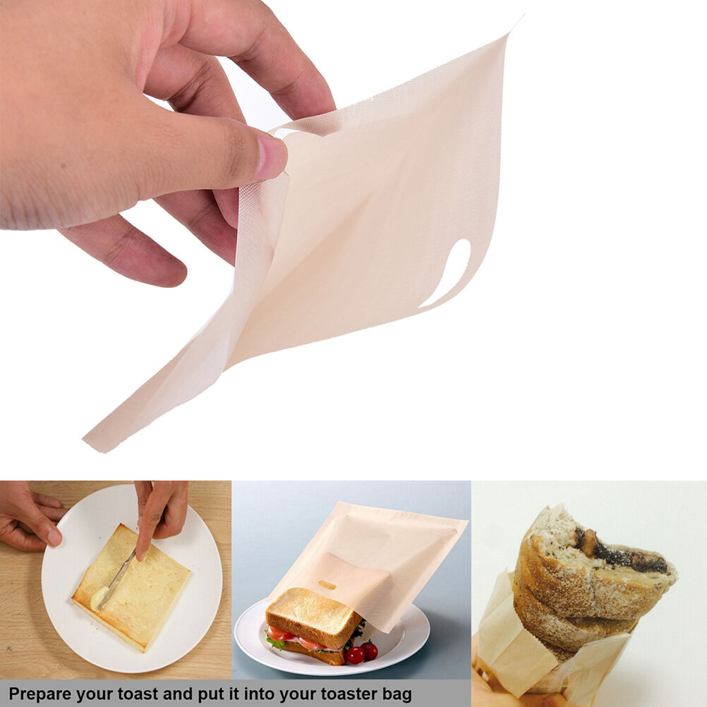 Sandwich Toaster Toast Bags Non-Stick Reusable Safety Heat-Resistant 2pcs DD