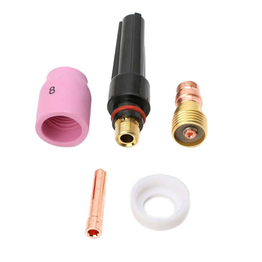 5x TIG Welding Torch Accessories Kit Collets Body Alumina Nozzle Back Cup Kit