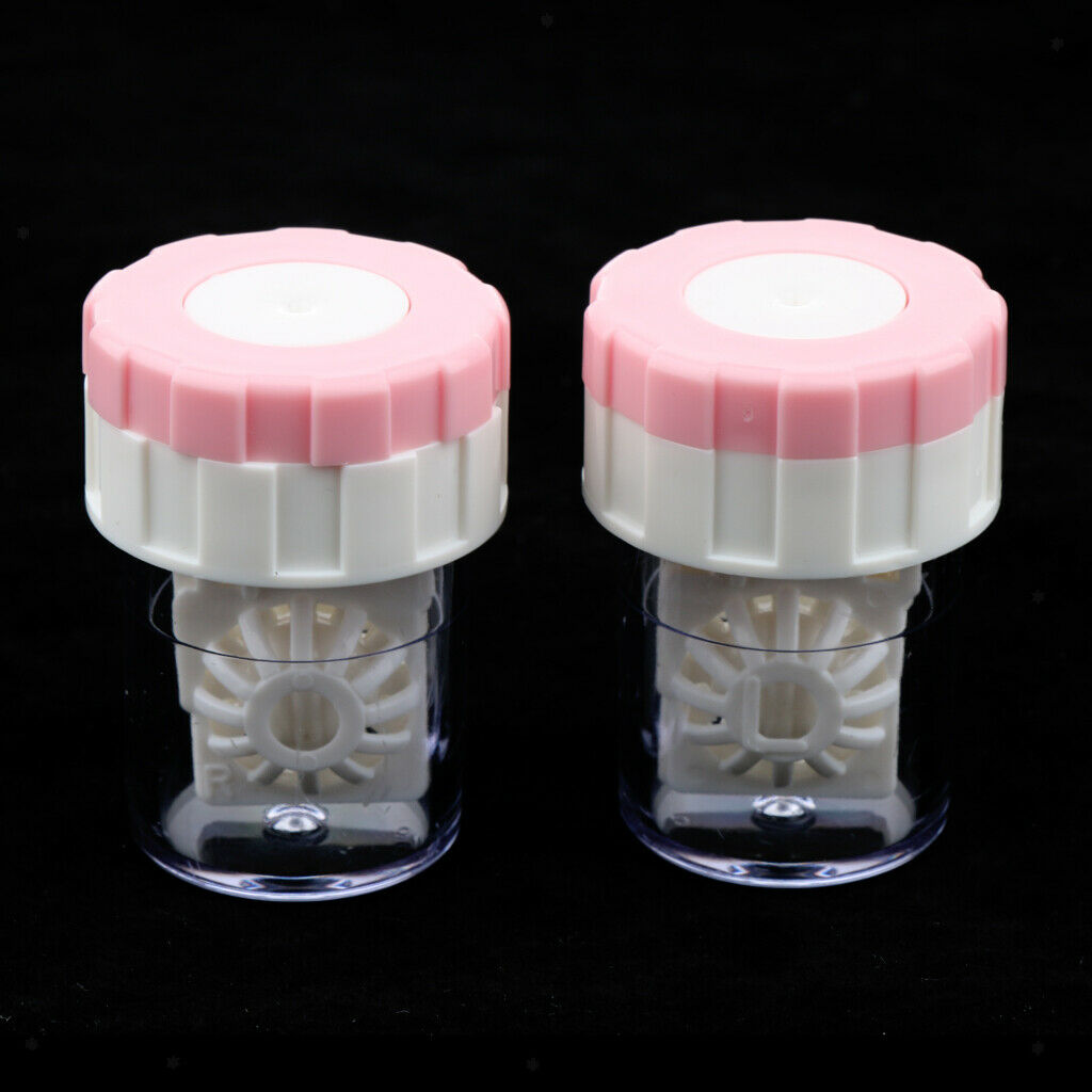 2 Pieces Plastic Manual Contact Lens Cleaning Washer Lenses Case Travel Kit