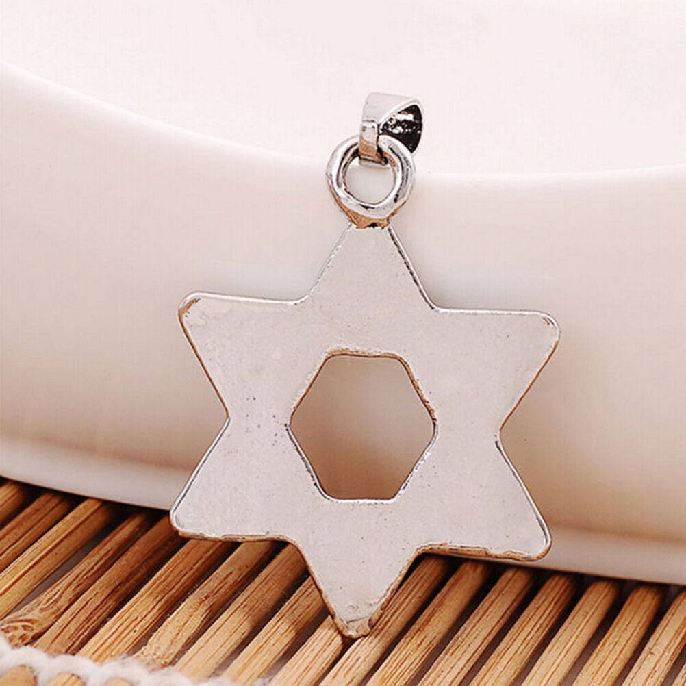 1 Pcs Hexagram Jewish Star Charm Pendant Necklace Chain Choker Necklace .l8