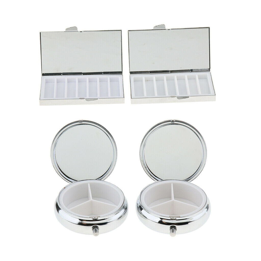 4 lot Portable Pill Box Medicine Container Beads Organizer for Pocket Purse