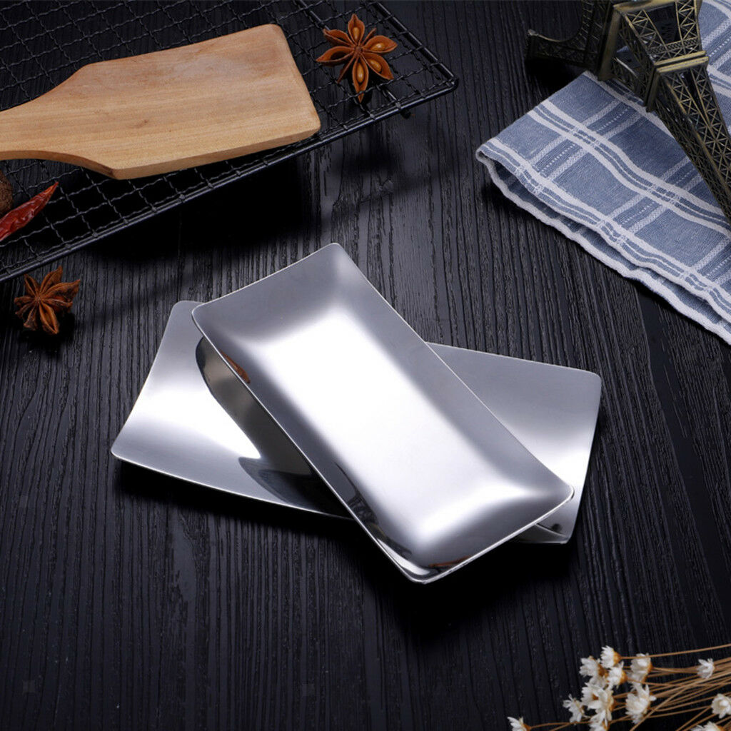 Stainless Steel Towel Dish Snack Tray Fruit Salad Plate Napkin Holder,Flat